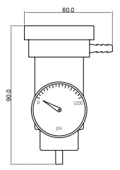 Demand flow regulator C10 inlet for portable calibration gas cylinders