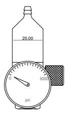 Calibration gas regulator with constant preset flow for laboratories