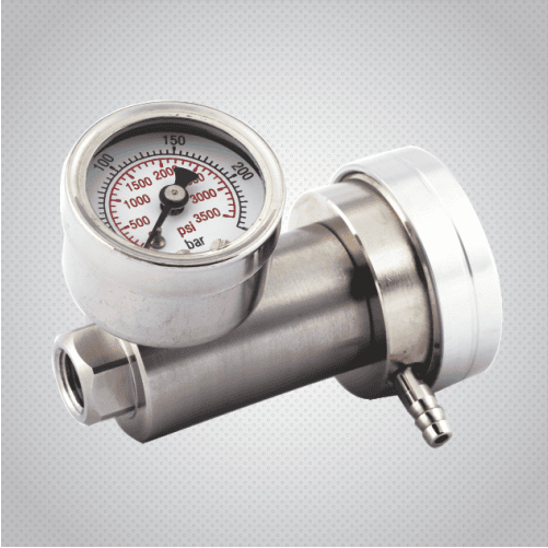 High-pressure demand flow regulator with leak tightness testing